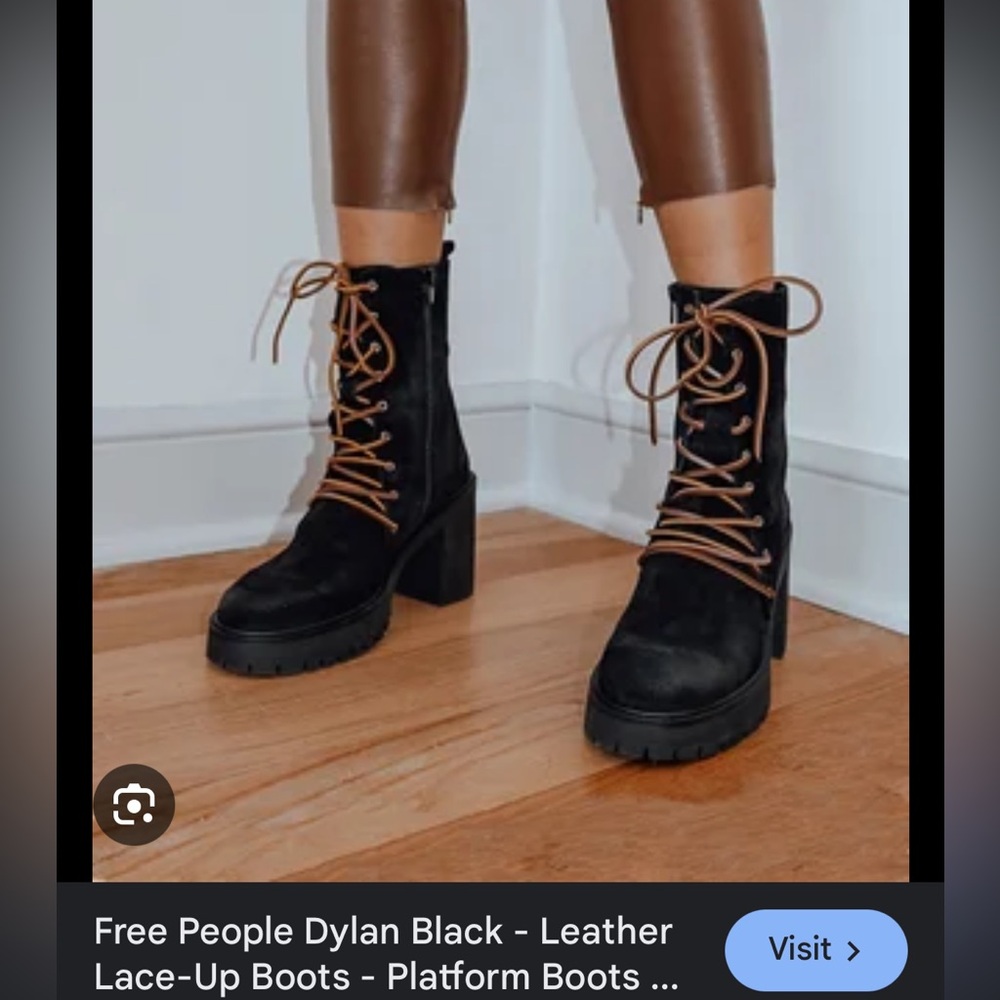 Dylan lace up free people black boots